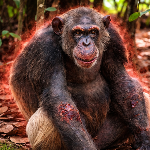 Alpha Chimp Morton holding $MORTON flag